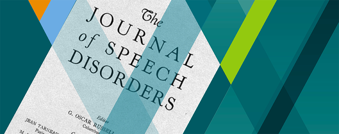 Cover of a 1939 issue of The Journal of Speech Disorders.