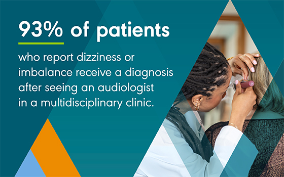 93% of patients reporting dizziness or imbalance get diagnosed after seeing an audiologist in a multidisciplinary clinic.