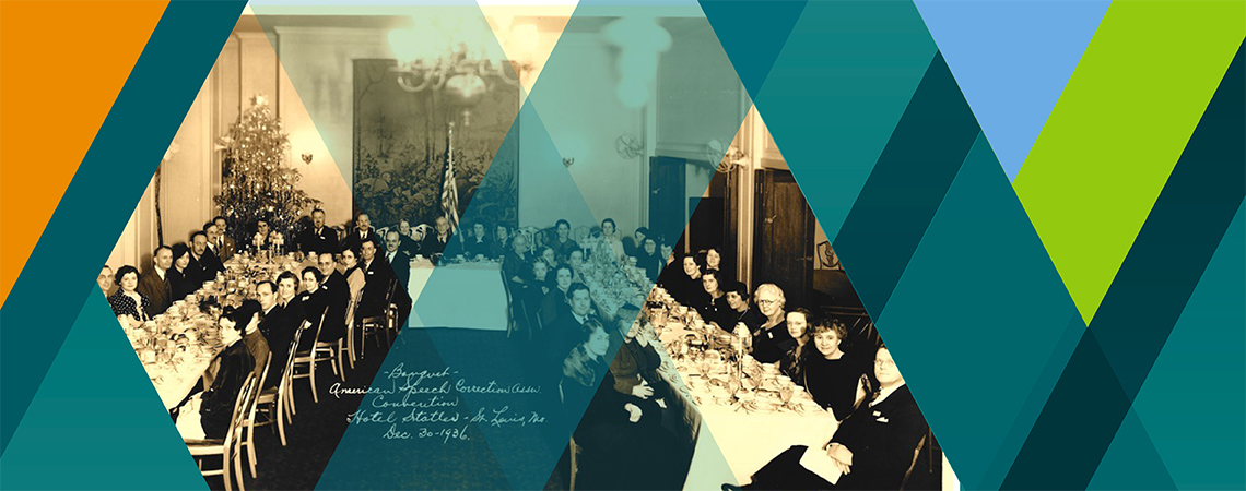 Photograph of the ASHA Convention’s banquet at the Hotel Statler in St. Louis, MO, 1936